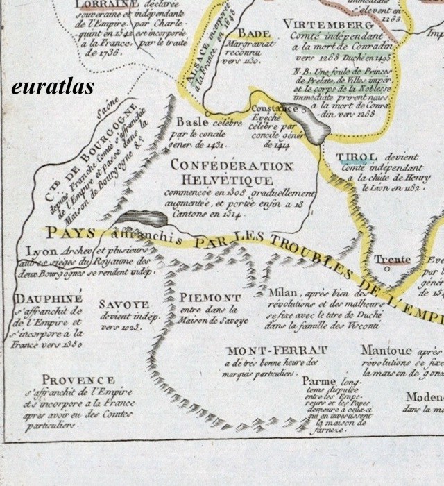 carte montrant la Confédération helvétique