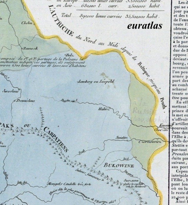 Map with the Carpathians
