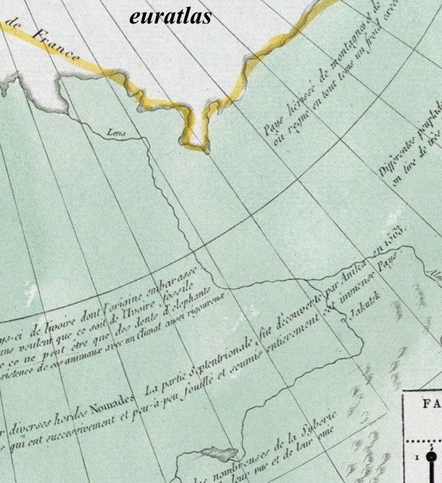 carte montrant le nord-est de la Sibérie