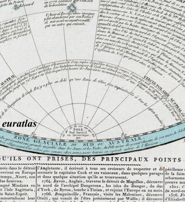 carte montrant le cercle polaire austral