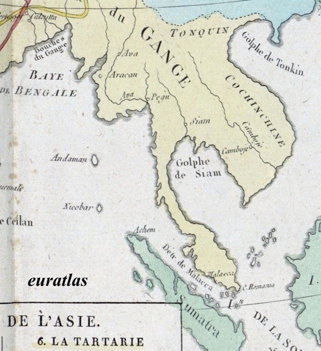 Map showing Cochinchina