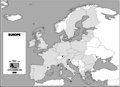 Europe and European Union blank map in grey level