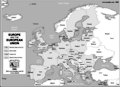 Europe and European Union with labels, grey