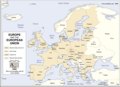 Europe and European Union with labels, color