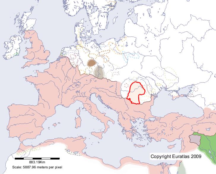 Map of Dacia in year 100