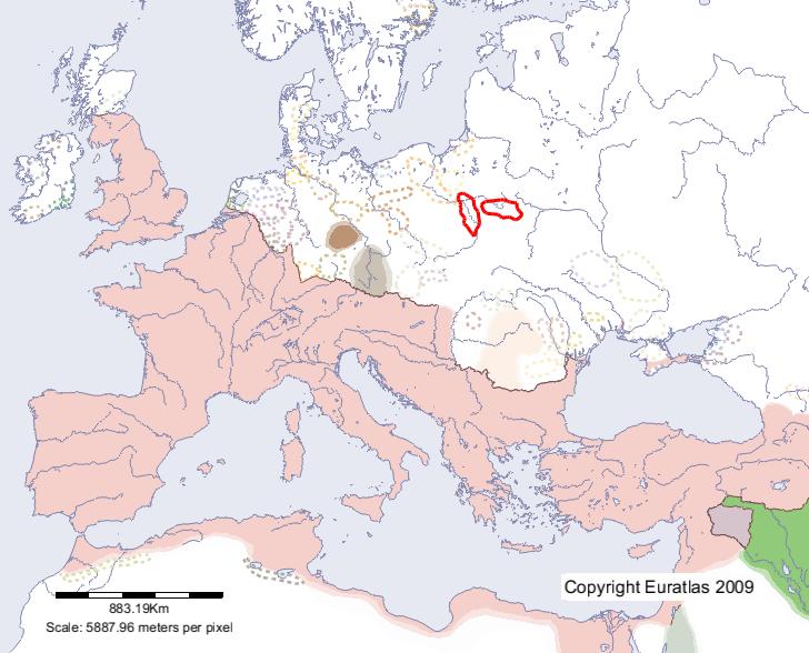 Karte von Veneti im Jahre 100