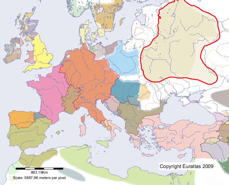 Map of Rus Land in year 1000