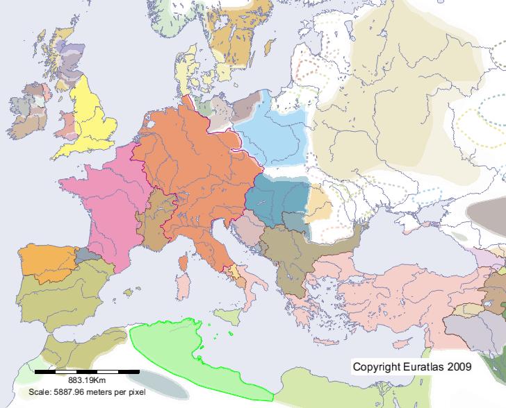 Carte de Ifriqiya en l'an 1000