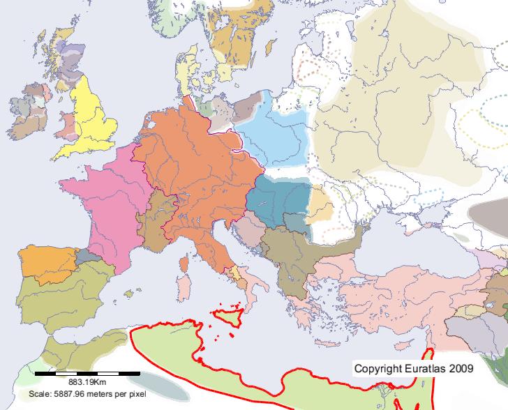 Map of Fatimids in year 1000