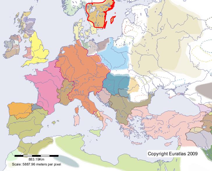 Karte von Schweden im Jahre 1000