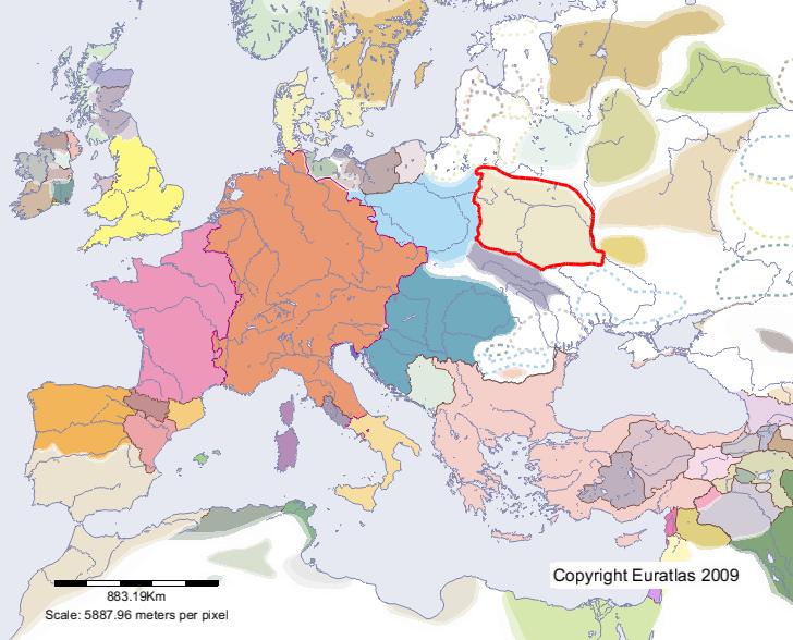 Carte de Pays Rus' en l'an 1100
