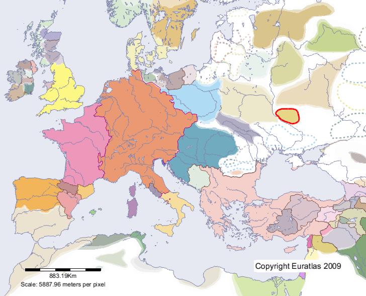 Karte von Pereslawl-Rus im Jahre 1100