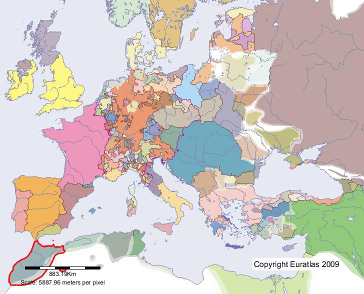 Karte von Maghreb im Jahre 1300