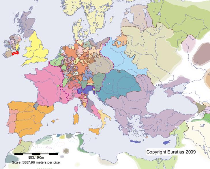 Karte von Wexford im Jahre 1500