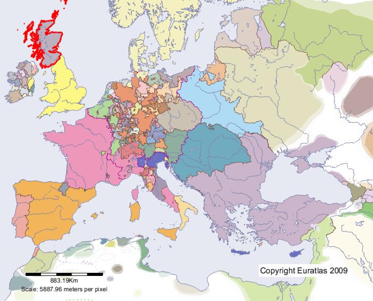 Carte de Écosse en l'an 1500