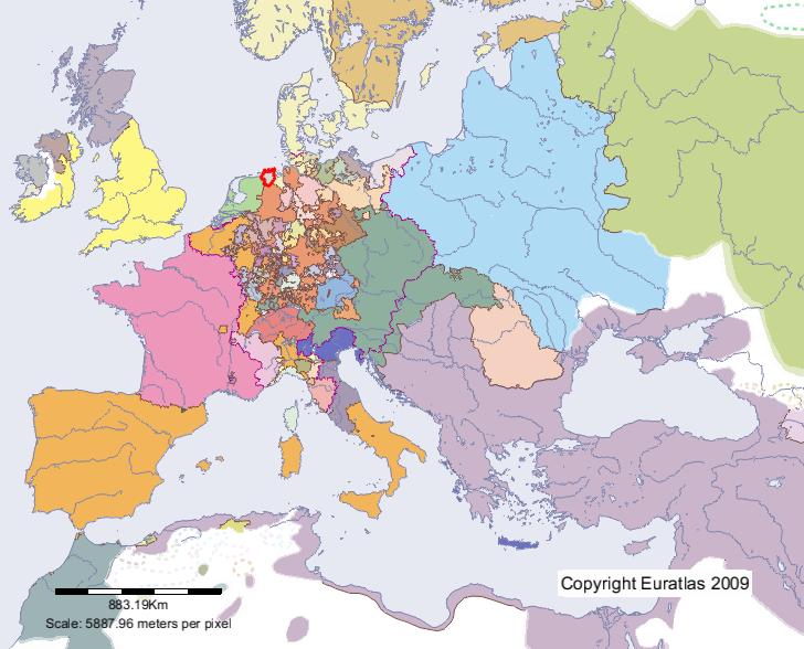 Carte de Frise orientale en l'an 1600