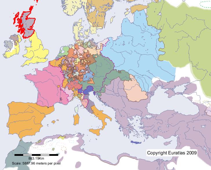 Karte von Schottland im Jahre 1600