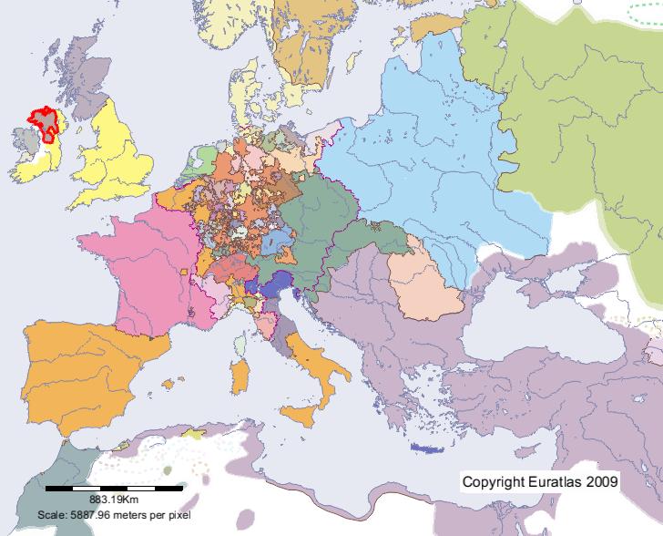 Karte von Tyrone im Jahre 1600