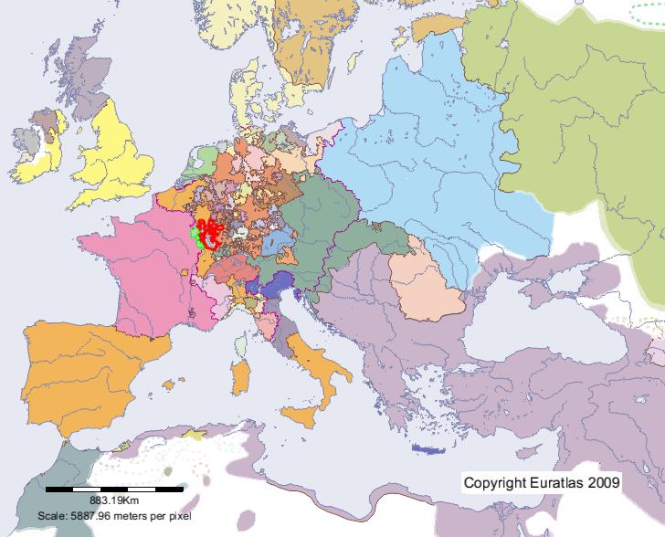 Karte von Lothringen im Jahre 1600