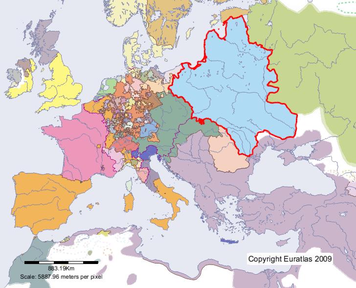 Carte de Pologne-Lituanie en l'an 1600