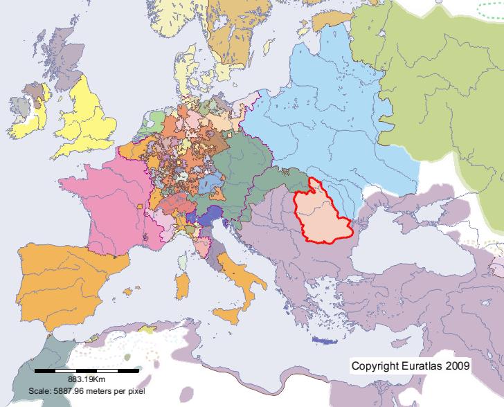 Carte de Valachie en l'an 1600