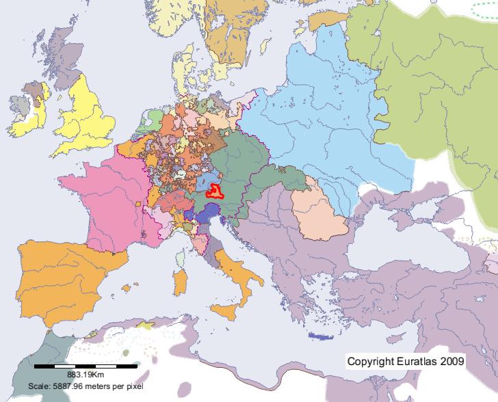 Carte de Salzbourg en l'an 1600