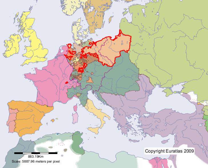 Carte de Prusse en l'an 1800