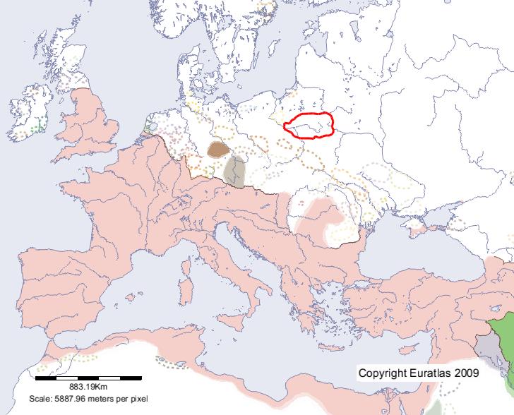 Karte von Veneti im Jahre 200