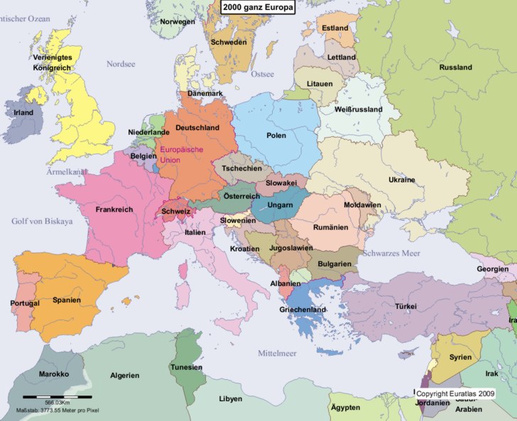 Euratlas Periodis Web - Karte von Europa im Jahre 2000