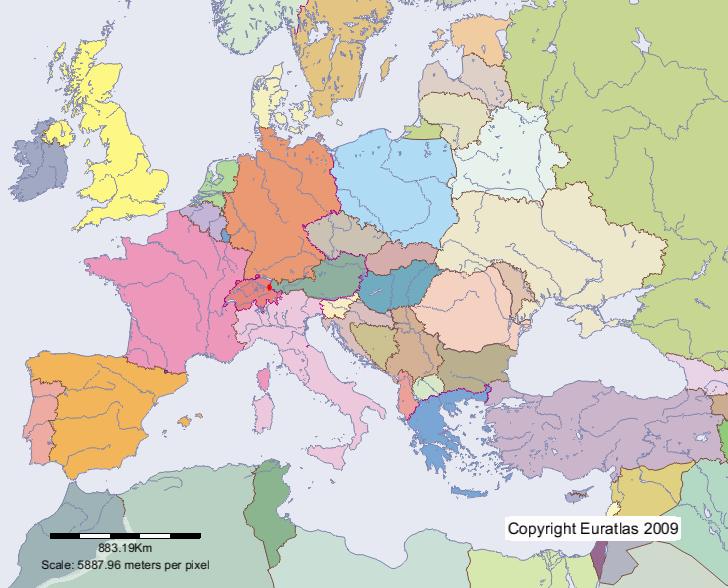 Carte de Liechtenstein en l'an 2000