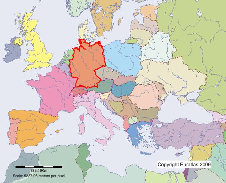 Karte von Deutschland im Jahre 2000