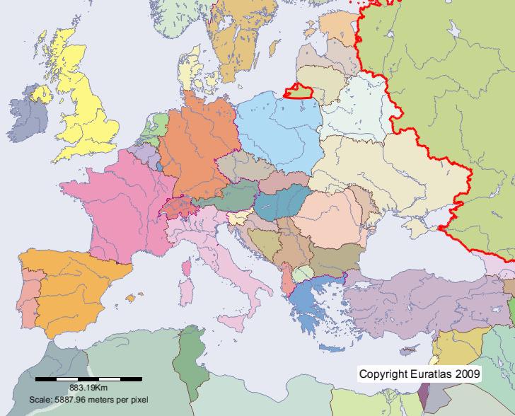 Karte von Russland im Jahre 2000