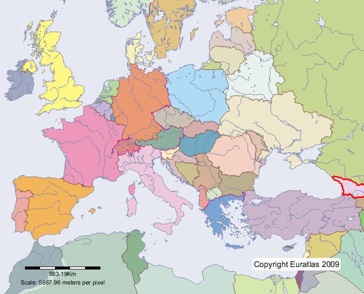 Carte de Géorgie en l'an 2000