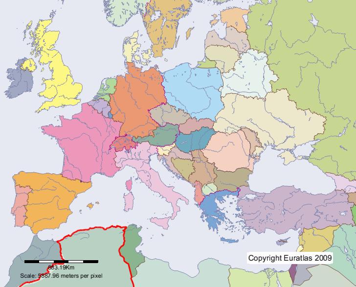 Carte de Algérie en l'an 2000