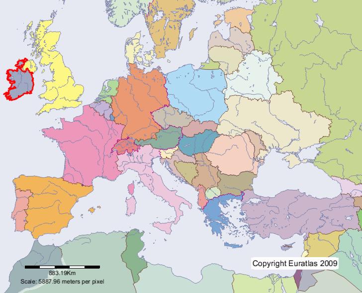 Karte von Irland im Jahre 2000