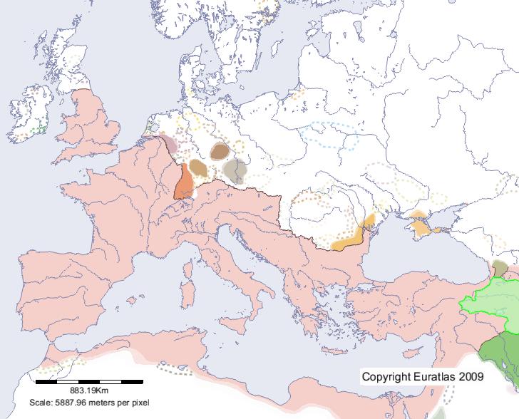 Karte von Armenia im Jahre 300