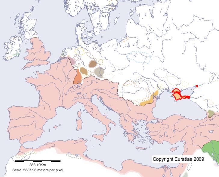 Carte de Gothi en l'an 300