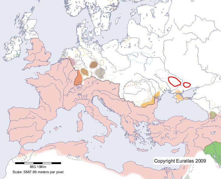 Map of Sarmatae in year 300