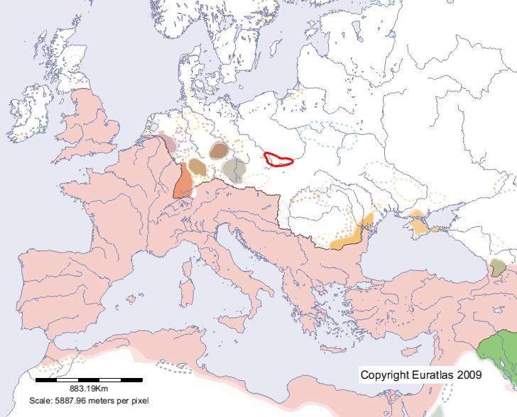 Karte von Lugii im Jahre 300