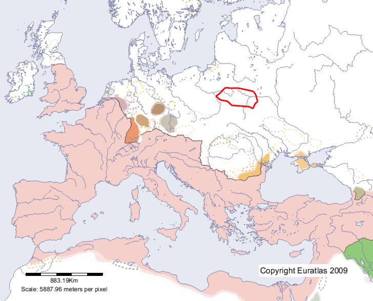 Karte von Veneti im Jahre 300