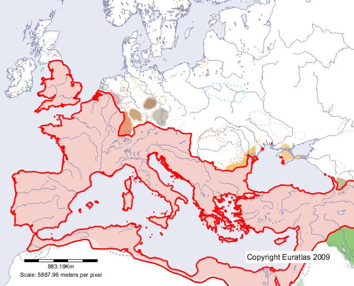 Karte von Roma im Jahre 300