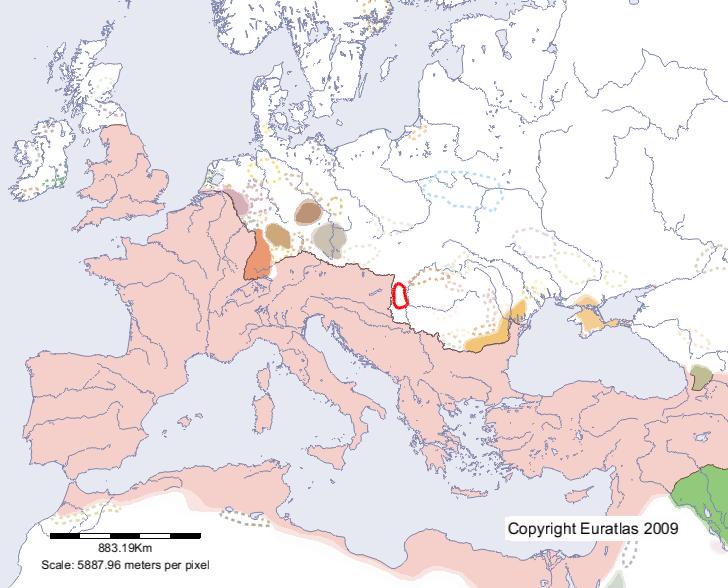 Map of Iazyges in year 300