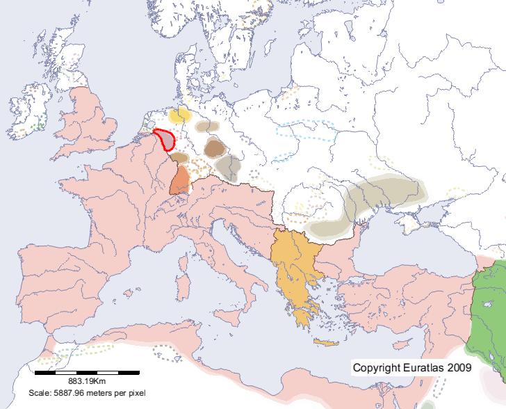 Karte von Franci Ripuarii im Jahre 400