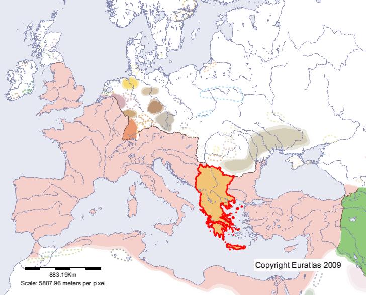 Karte von Illyricum im Jahre 400