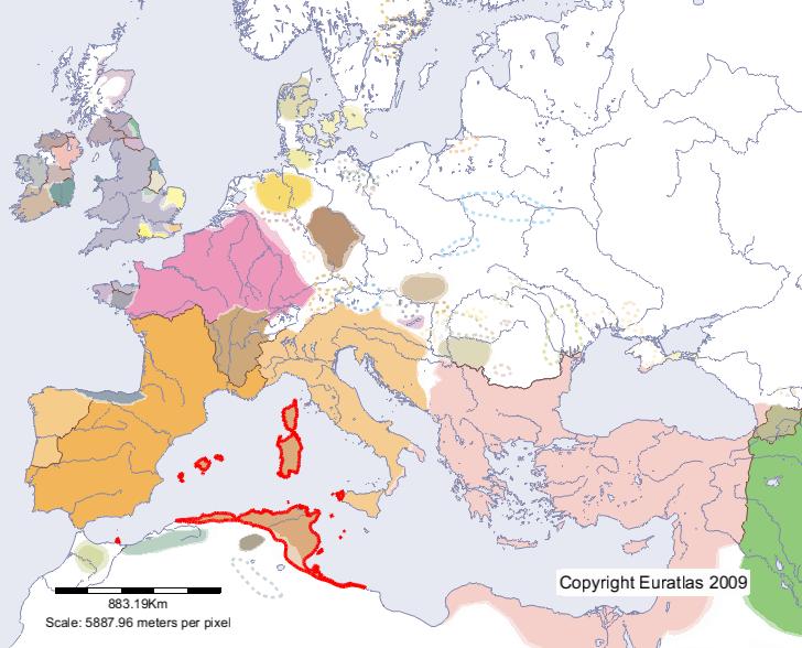 Carte de Vandali et Alani en l'an 500