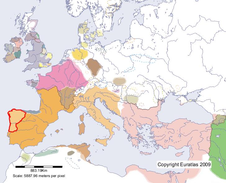 Carte de Gallaecia en l'an 500