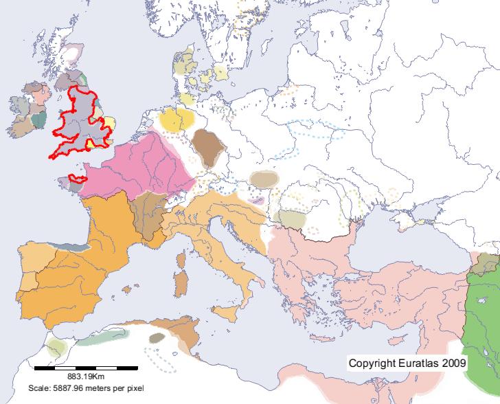 Carte de Britannia en l'an 500