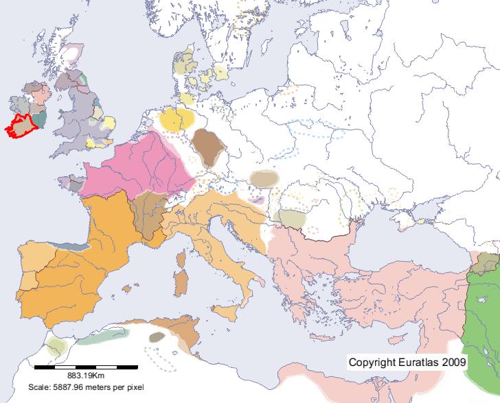 Map of Hiberni in year 500