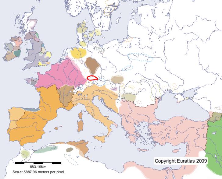 Carte de Juthungi en l'an 500