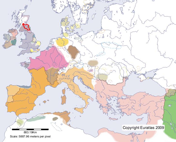 Map of Votadini in year 500